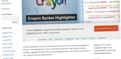 Làm đẹp Code khi chèn vào website với Crayon Syntax Highlighter